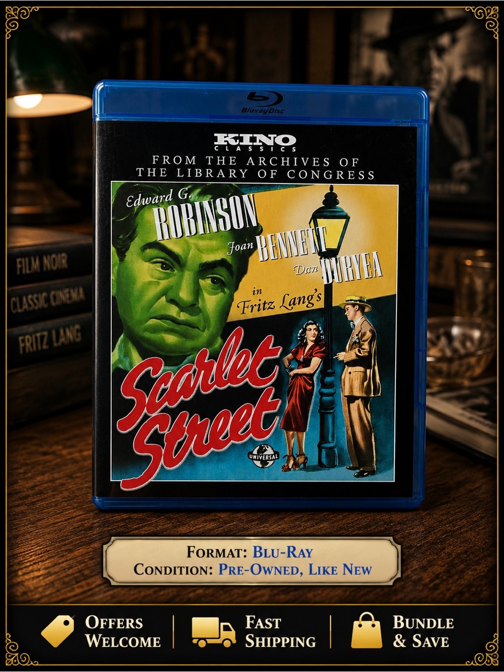 Scarlet Street Blu-ray Kino Classics Fritz Lang Edward G. Robinson Film Noir